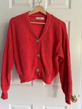 LOFT orange chunky sweater